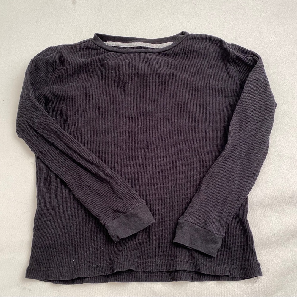 Old Navy black waffle knit thermal long sleeve shirt M/8